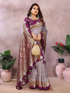 Aastha Fashion Lavender Silk Sarees Weaving Saree - Distacart