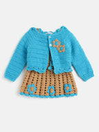 ChutPut Hand knitted BlueBerry Wool Dress For Baby Girls - Blue
