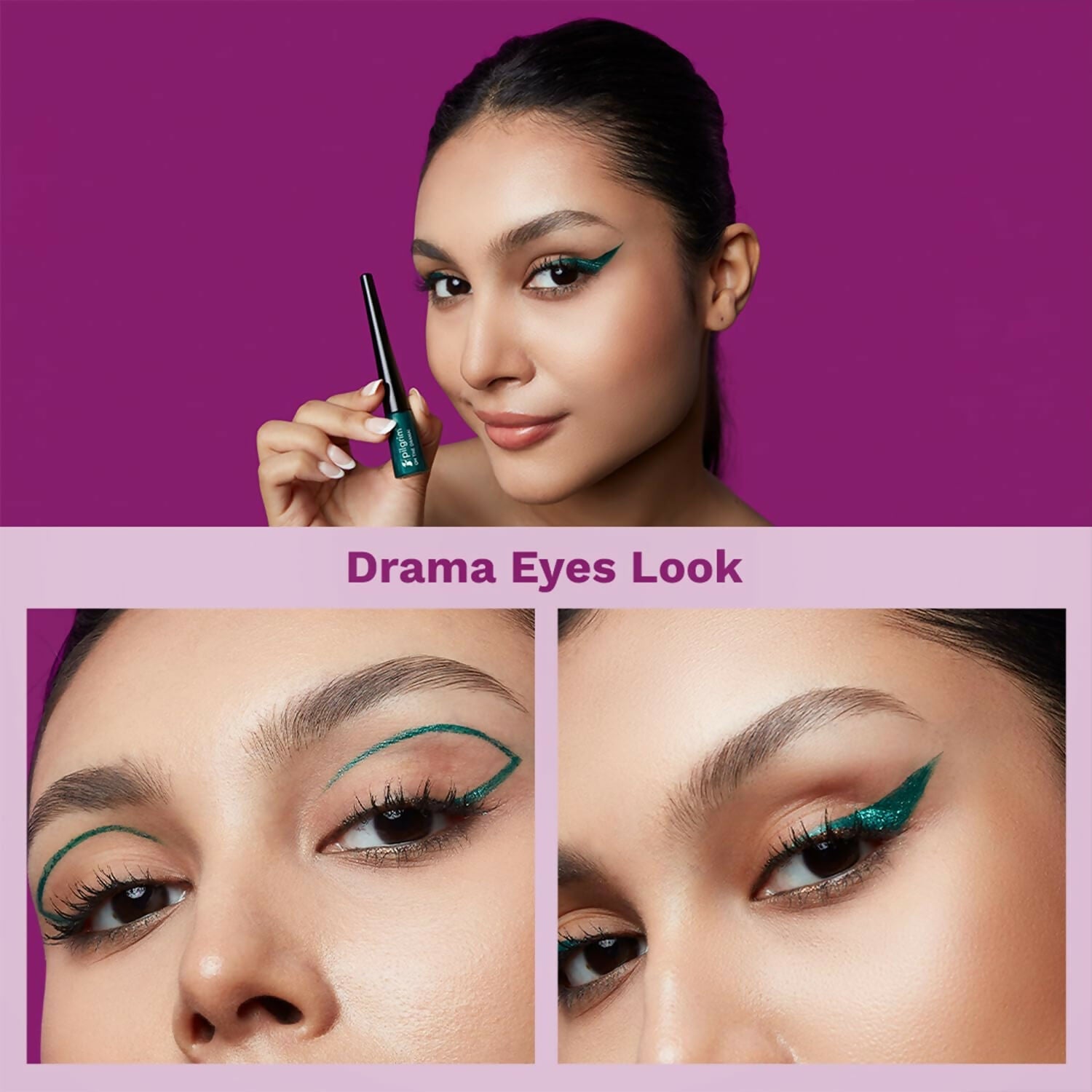 Pilgrim Metallic Eyeliner Green Envy, Long Lasting & Smudge Proof Enriched With Argan Oil - Distacart