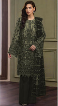 Anaita Olive Heavy Organza With Embroidery And Khatli Work Salwar Suit - Distacart
