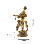 Purestory Lord Krishna Metal Statues Playing Flute