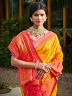Shree Shyam Fashion Yellow Soft Silk Saree - Distacart