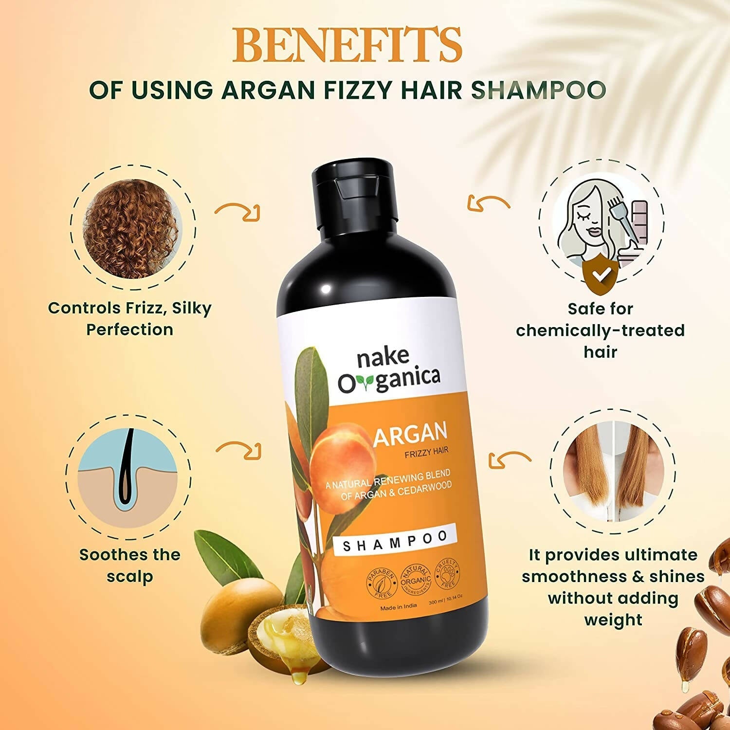 Nake Organica Argan Shampoo - Frizzy Hair