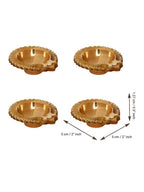 eCraftIndia Set of 4 Handcrafted Brass Diyas