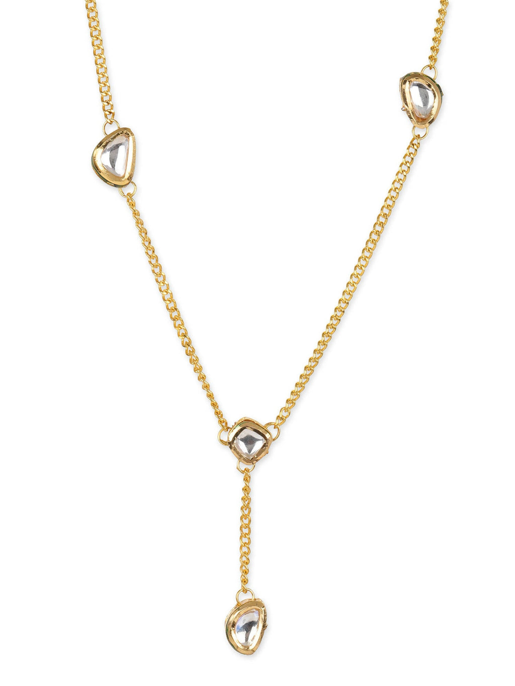 Gold-Toned White Brass Gold-Plated Necklace - Ruby Raang - Distacart