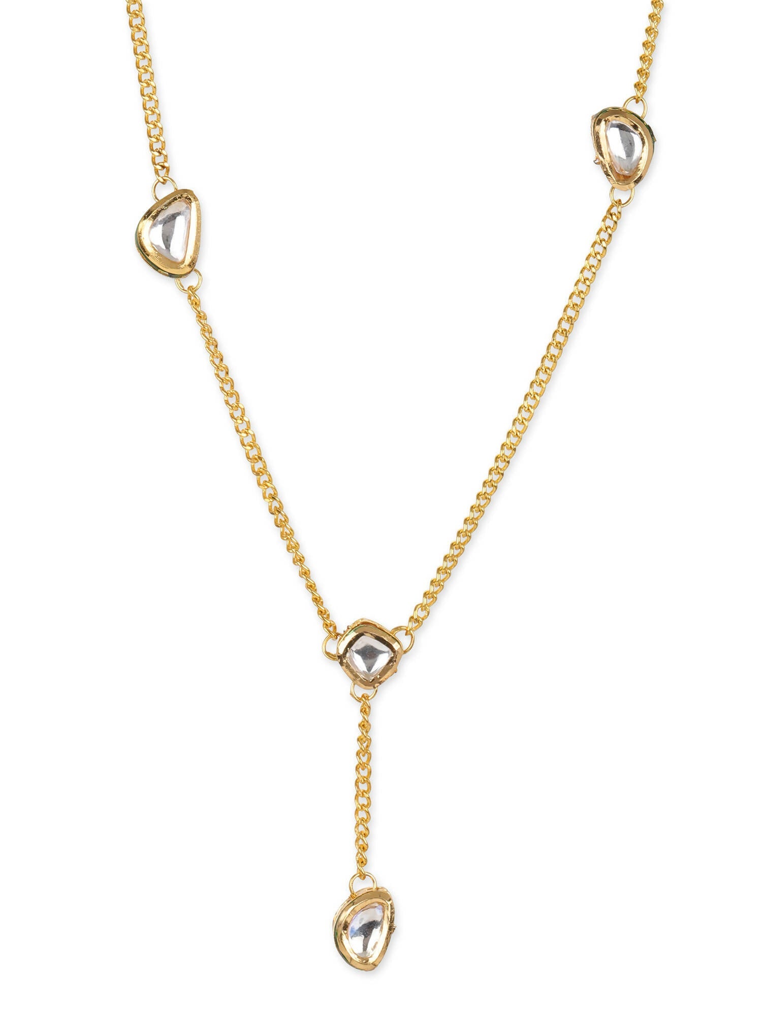 Gold-Toned White Brass Gold-Plated Necklace - Ruby Raang - Distacart