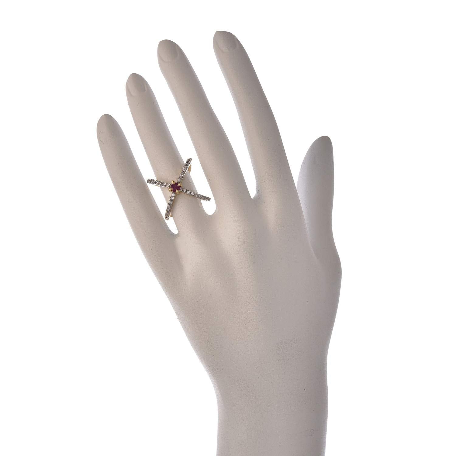 Gold-Polished Alloy Traditional Red Green Ring - The Pari