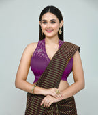 Joban Fashion Women's Purple Embroidered Stitched Blouse - Distacart