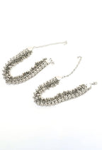 Mominos Fashion Kamal Johar Oxidised Heavy Silver Anklets