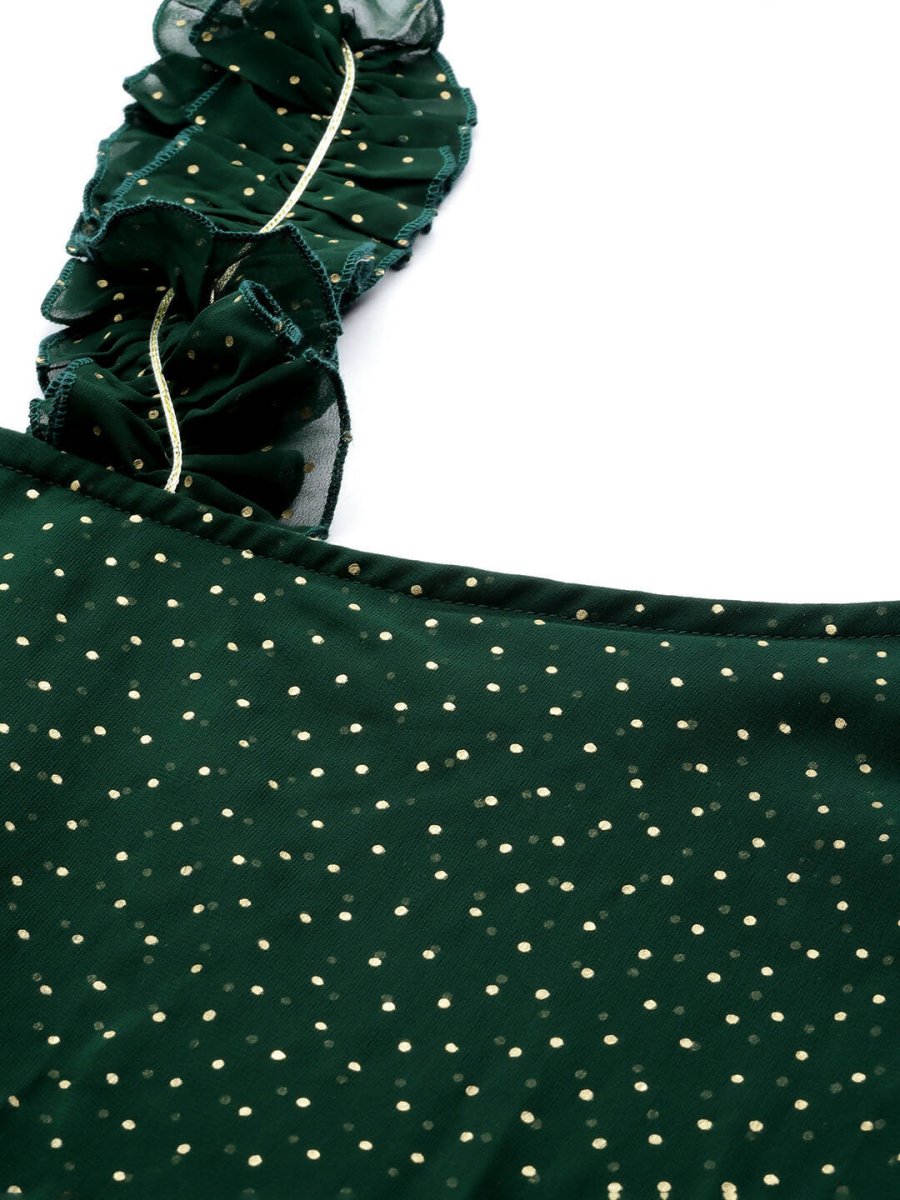 Ahalyaa Women's Traditional wear Tunic - Dark Green