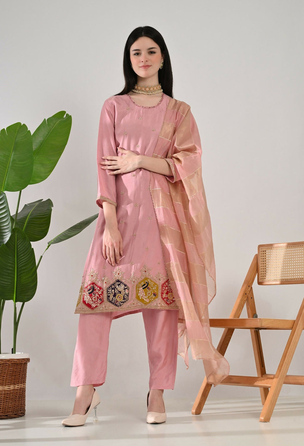 Joban Fashion Onion Premium Pure Viscose Print Dola With Handwork Kurta Set