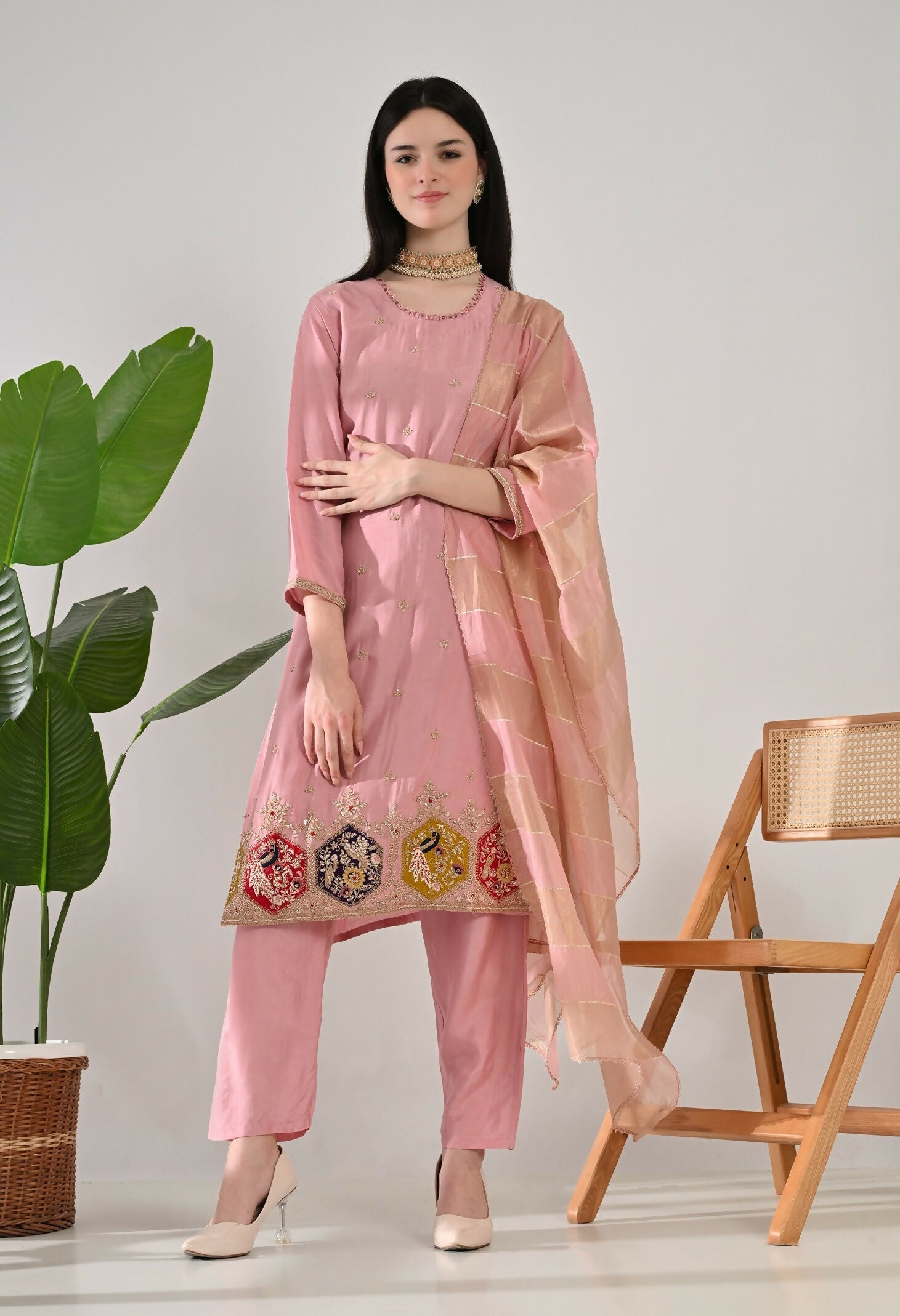 Joban Fashion Onion Premium Pure Viscose Print Dola With Handwork Kurta Set