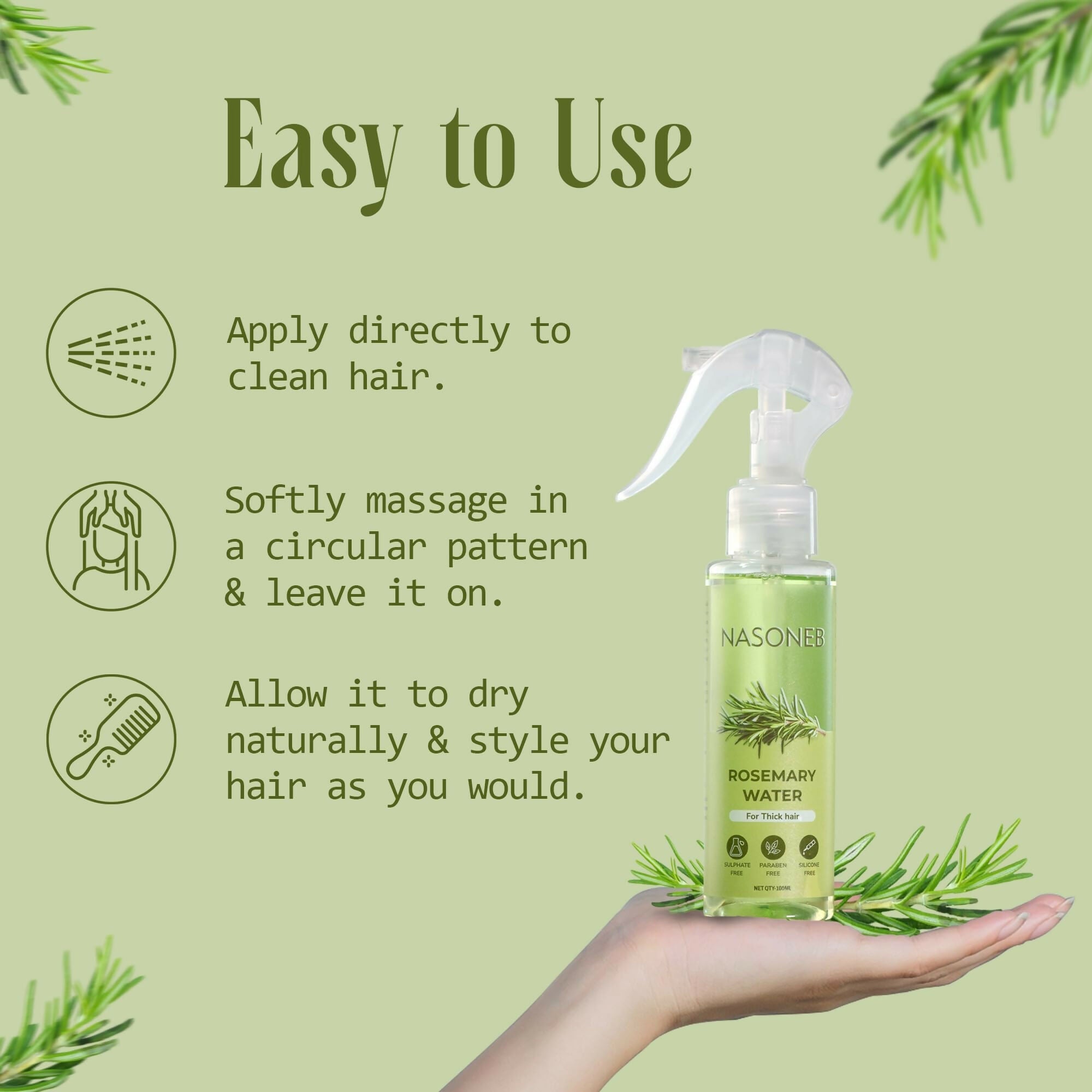 Nasoneb Rosemary Water Spray For Hair Growth