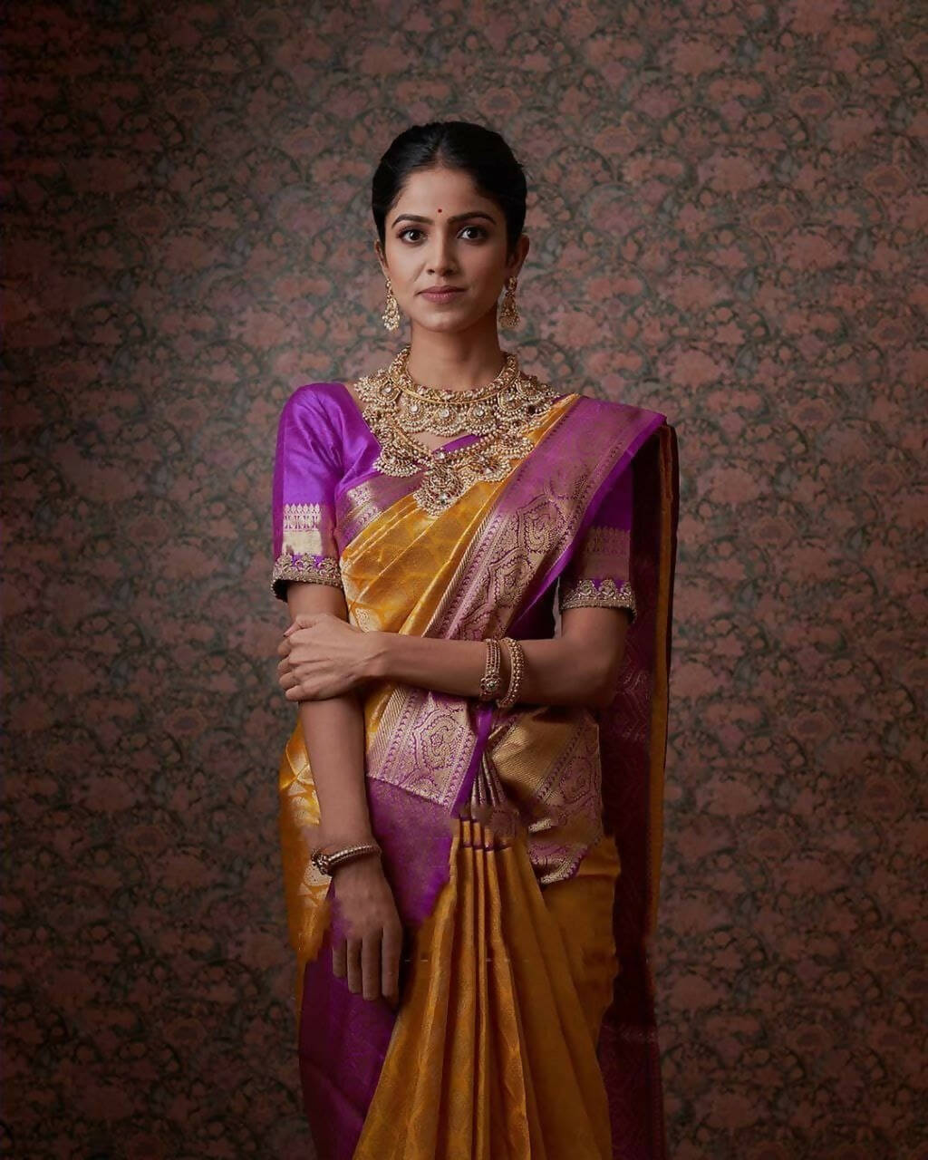 DEIANA'S Beautiful Designer Golden zari Soft Lichi Silk Saree - Yellow