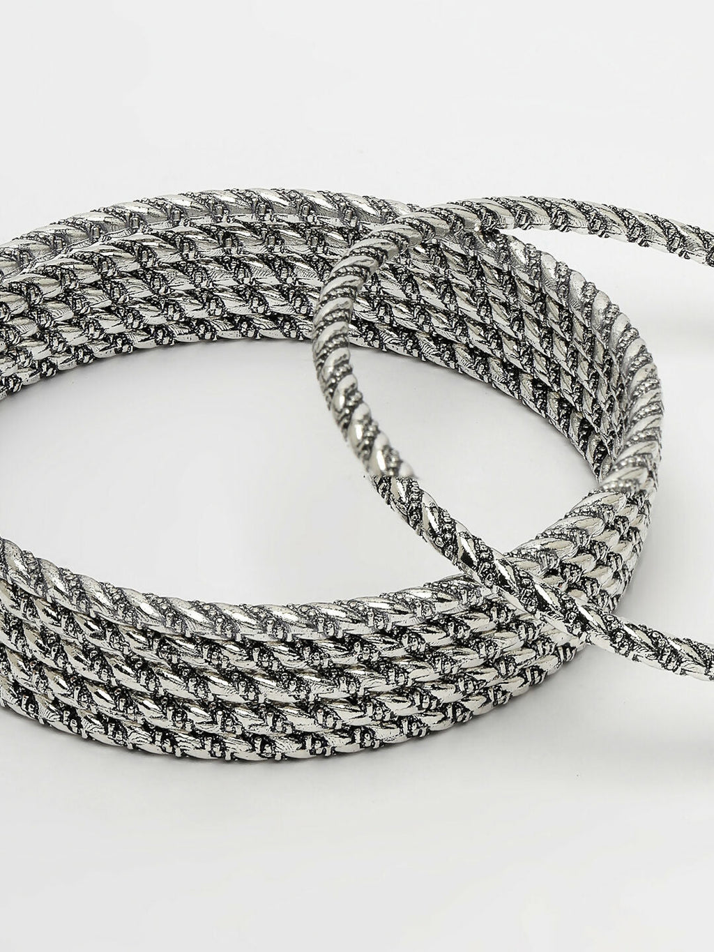 NVR Women's Set of 6 Silver-Toned German Silver Oxidised Bangles - Distacart