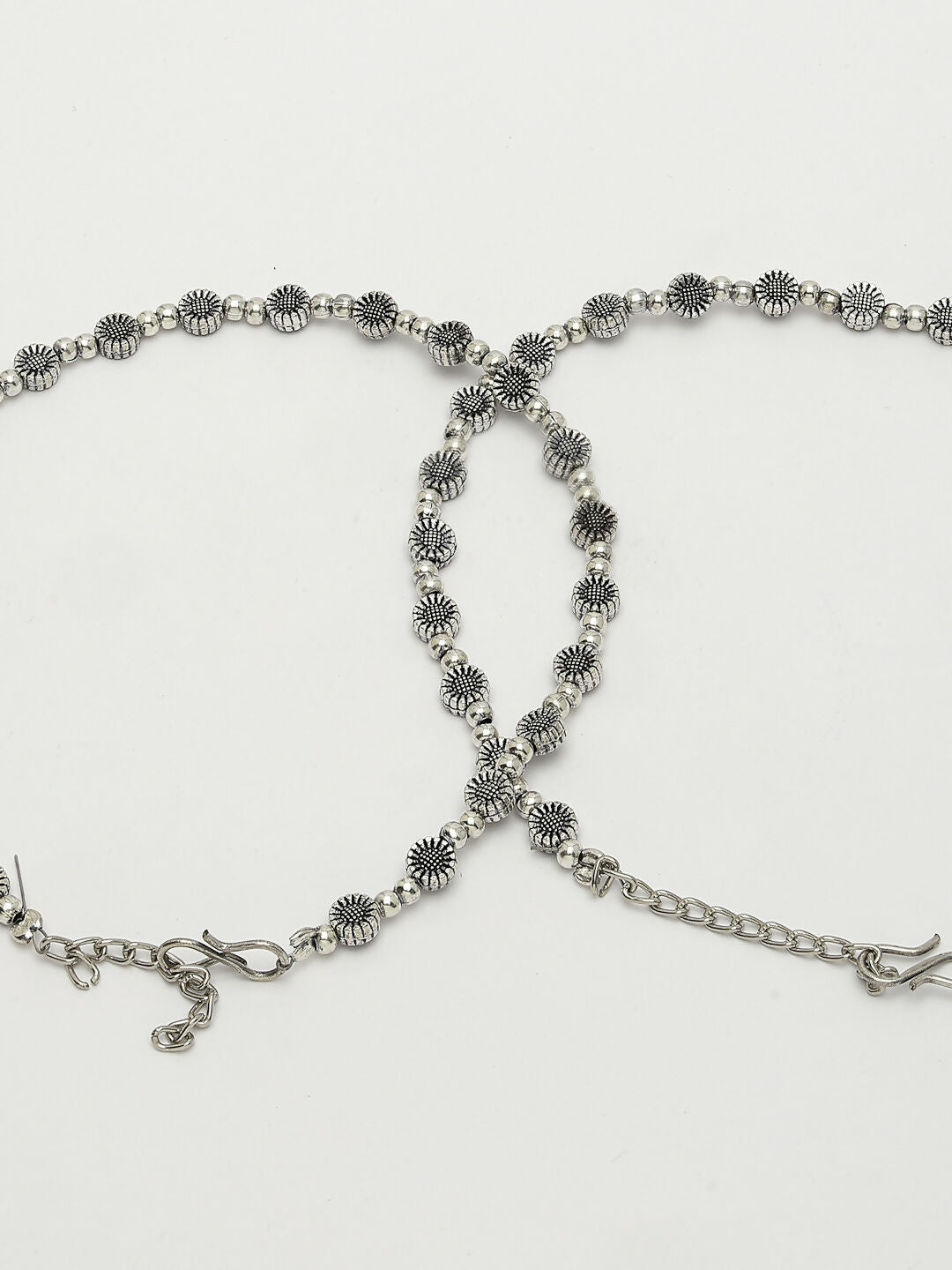 NVR Women's Set of 2 Silver-Plated German Silver Anklets - Distacart