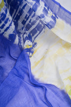 Vastranavya Blue Digital Printed Linen Ready To Wear Designer Saree with Unstitched Blouse - Distacart