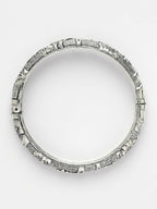 NVR Women's Silver-Toned German Silver Floral Oxidised Kada Bangle - Distacart