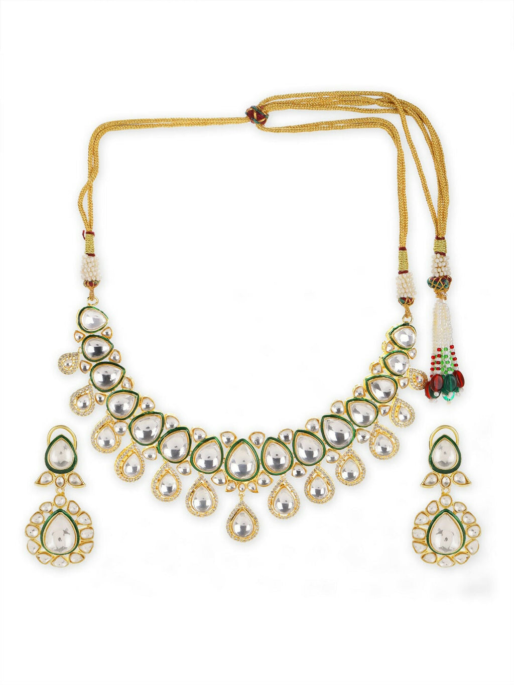 Maharani Kundan Choker with Earrings- Ruby Raang