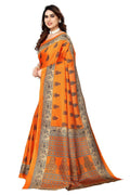 Vamika Orange Printed Art Silk Saree