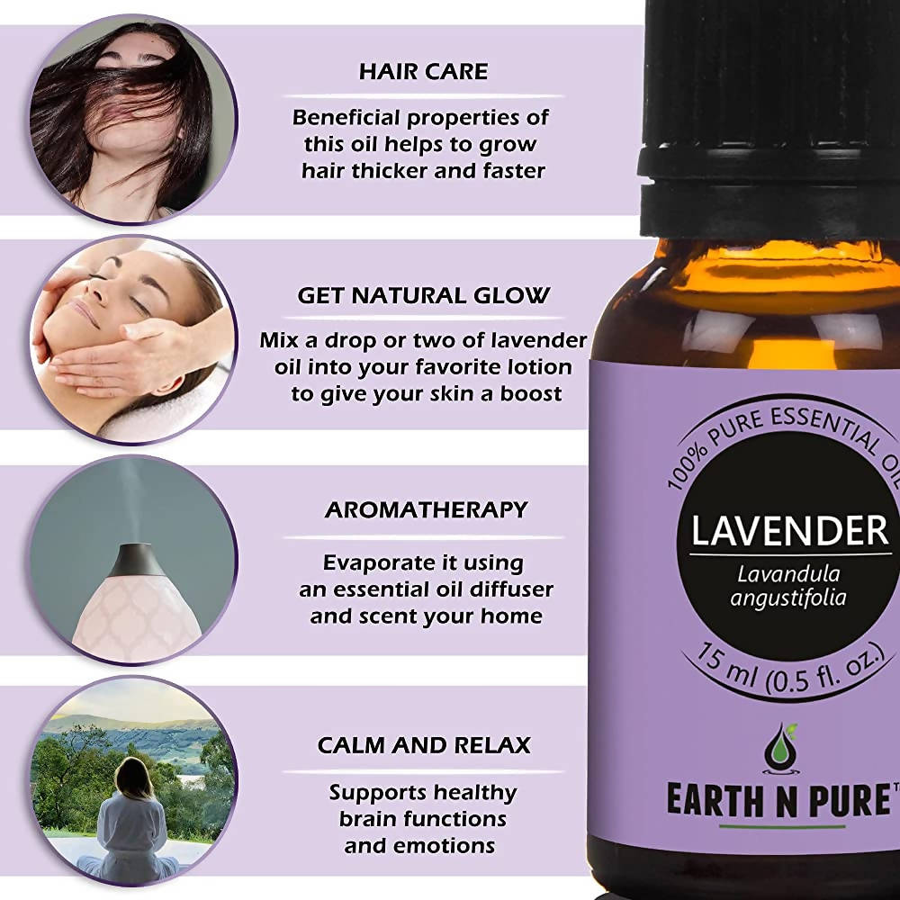 Earth N Pure Essential Oils (Tea Tree, Lavender, Eucalyptus, Peppermint & Lemongrass)