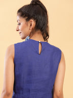 BohoJazz Royal Blue Linen Sheath Dress - Distacart