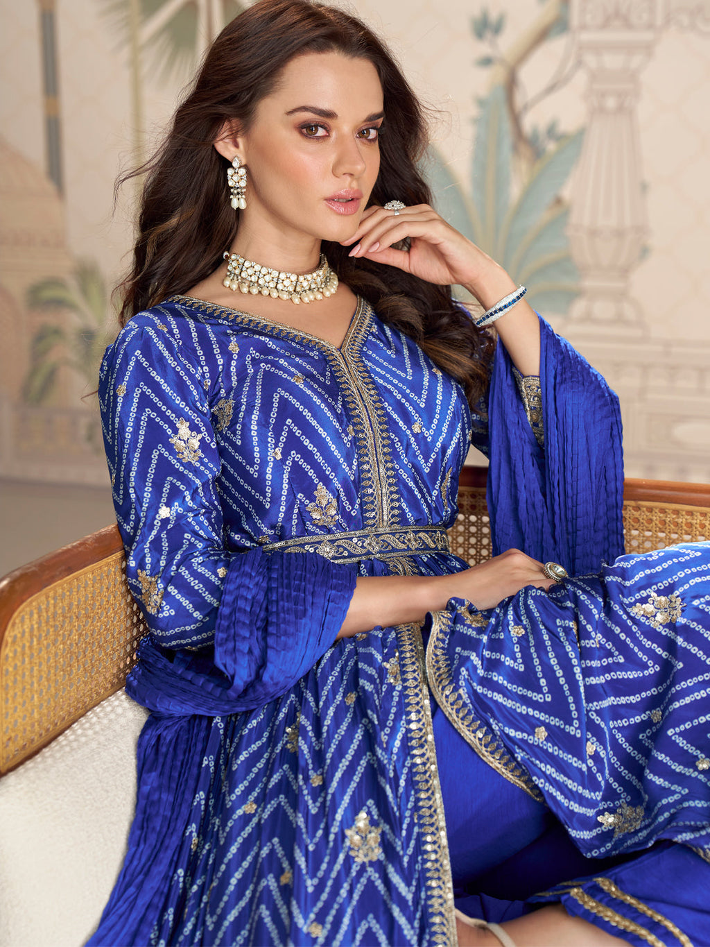 Evanik Designer Chinon Silk Embroidered Work Wedding Anarkali Suit - Distacart