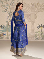 Evanik Designer Chinon Silk Embroidered Work Wedding Anarkali Suit - Distacart