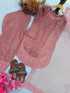 Teeya Creation Peach Color Natural Creap Silk Designer Fancy Party Wear Salwar Suit - Distacart