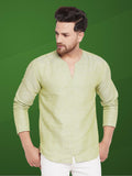 Even Apparels Men's Pure Cotton Green Kurta