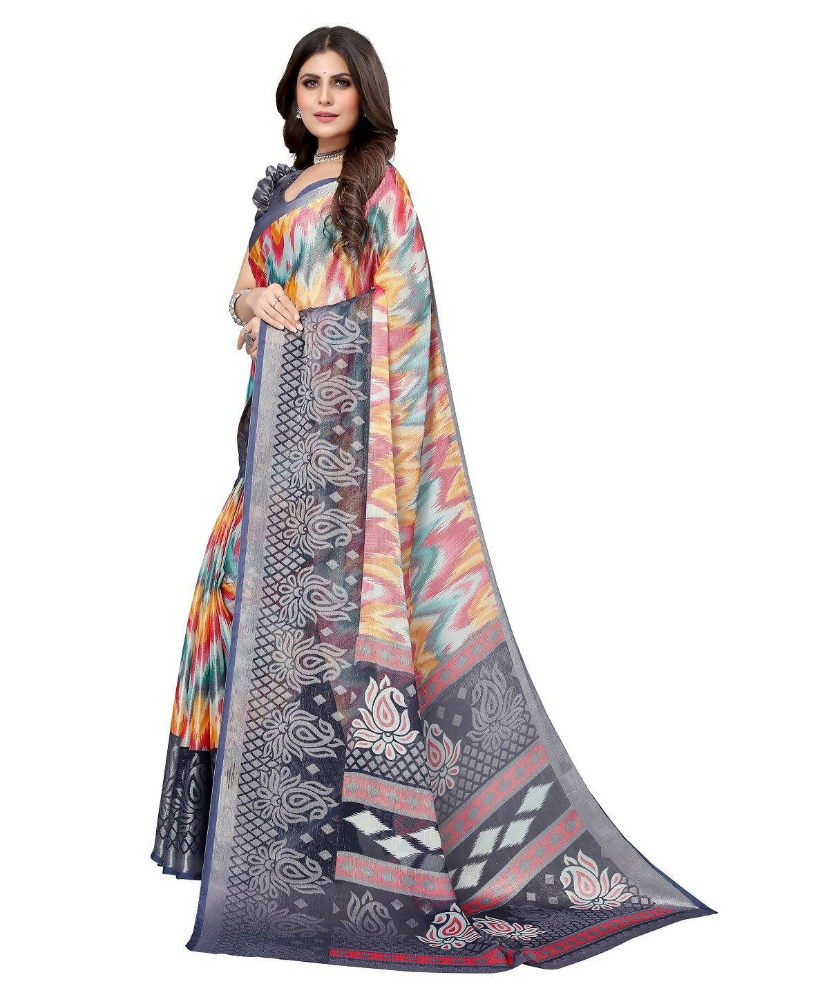 Vamika Grey Chiffon Brasso Bollywood Style Woven Saree (KARUNA GREY) - Distacart
