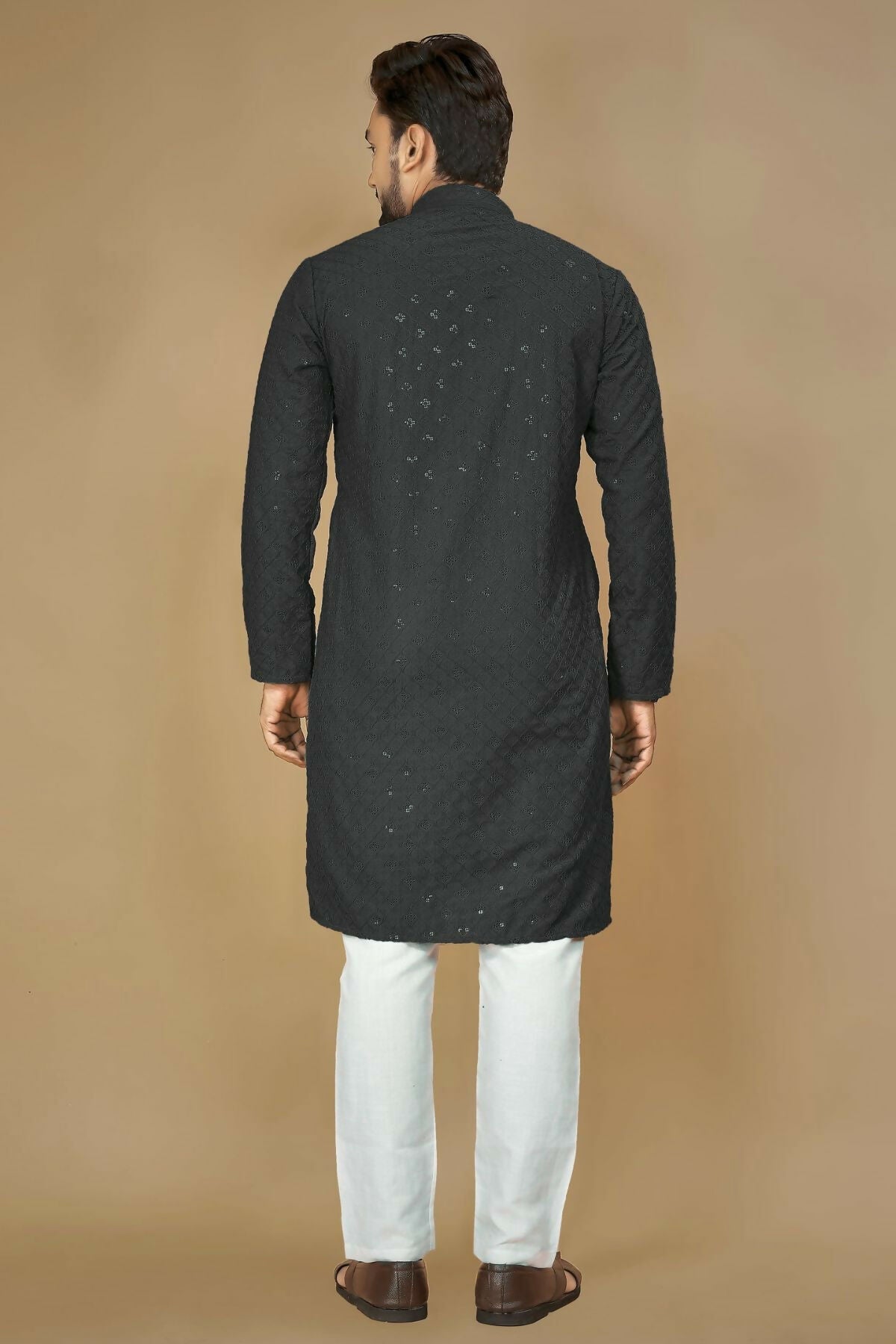 Anaita Black Embroidered Rayon Straight Kurta - Distacart