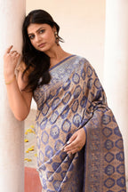Joban Fashion Lavender Pure Katan Pure Handloom Banarasi Silk Saree