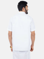 Ramraj Cotton Mens Half Sleeve Formal 100 % Cotton White Shirt