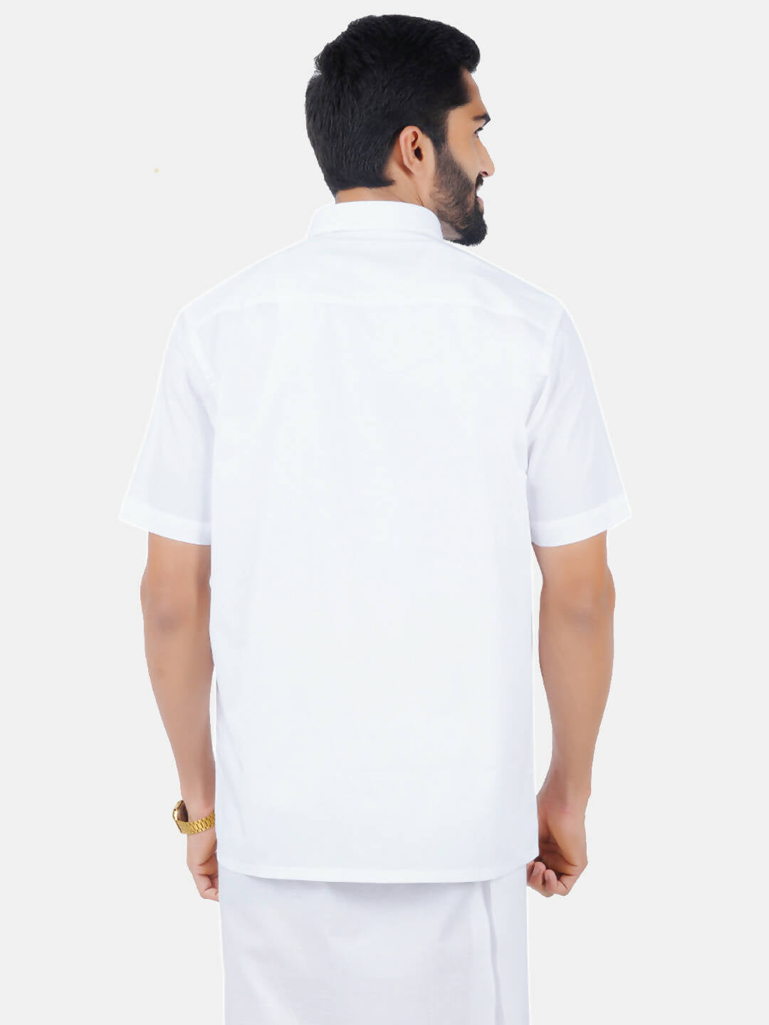 Ramraj Cotton Mens Half Sleeve Formal 100 % Cotton White Shirt