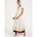 Cheera Women's Beautiful Gold Ptint Back Dori Latkan Anarkali Kurta (CH040K)