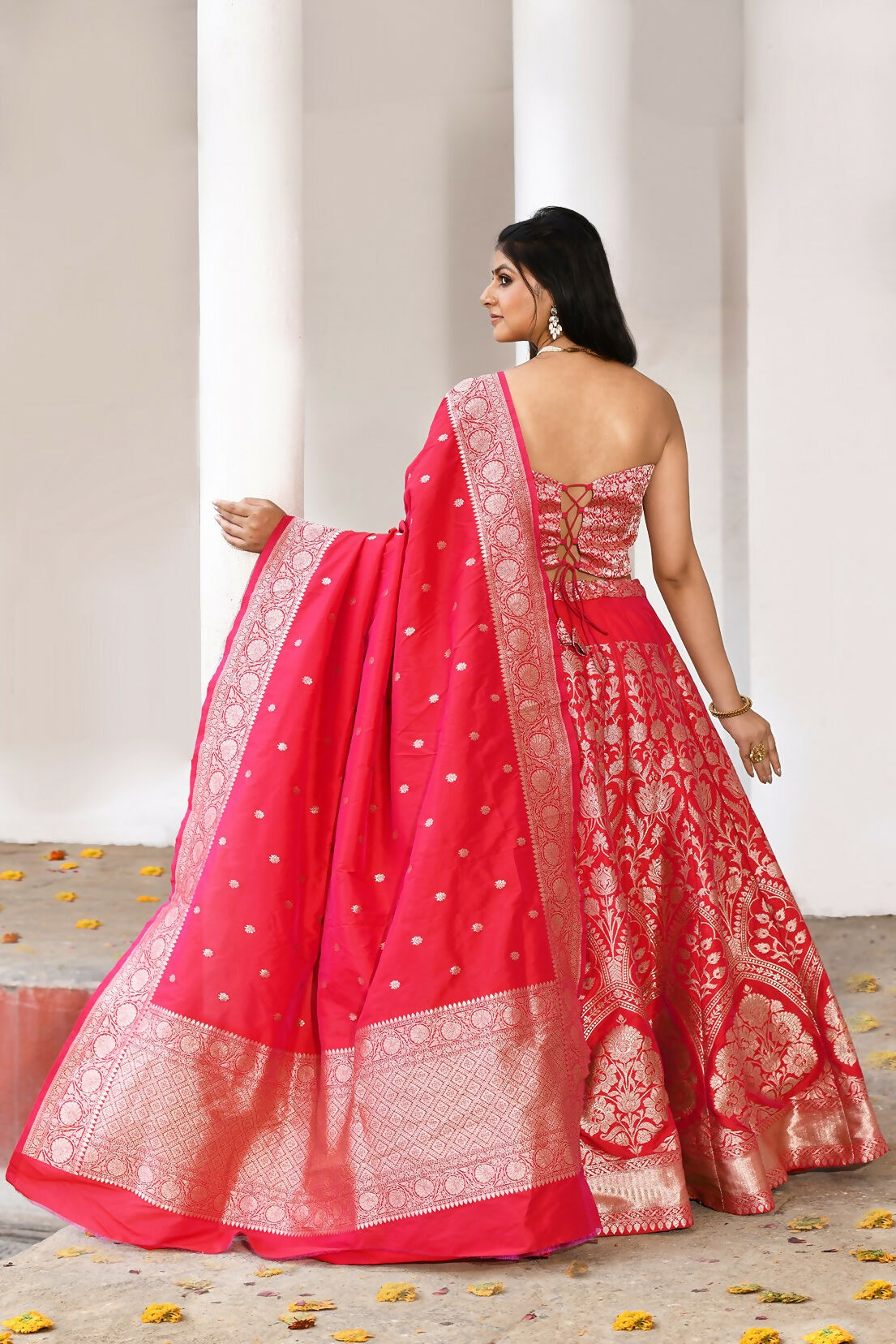 Joban Fashion Fuchsia Soft Pure Handloom Banarasi Silk Lehenga