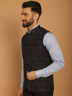Even Apparels Pure Wool Nehru Jacket - Black