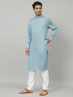 Cotton Kurta With Single Motif Embroidery by Hilo Design