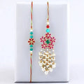 Soothing Floral Lumba Rakhi Set & Kaju Katli Box