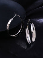 NVR Women Silver Plated Hoop Earrings - Distacart