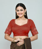 Joban Fashion Women's Red Embroidered Stitched Blouse - Distacart