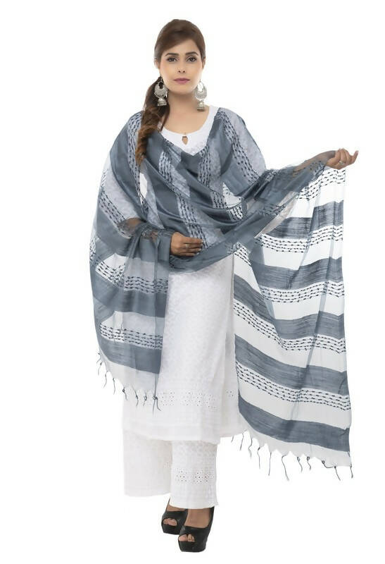 Mominos Fashion Moeza Cotton Payal Design Gray Dupatta