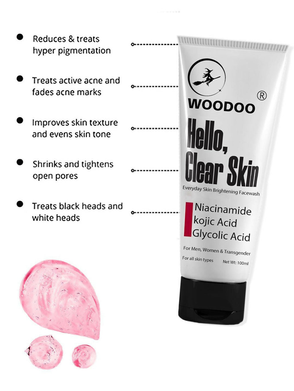 Woodoo Hello Clear Skin Everyday Skin Brightening Face Wash With Niacinamide