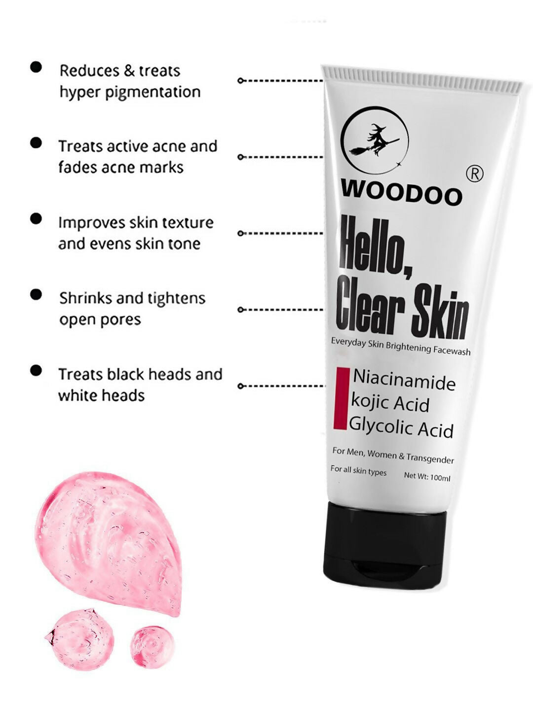 Woodoo Hello Clear Skin Everyday Skin Brightening Face Wash With Niacinamide