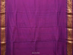 Rust and Purple Kalamkari Hand Painted Paithani Silk Handloom Saree with Village Theme Design - Global Threads