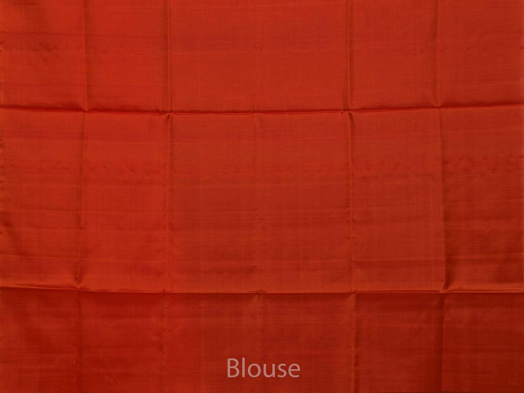 Rust Uppada Silk Handloom Saree with Raising Temple Design - Global Threads
