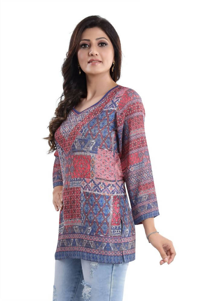 Snehal Creations Bright as the Sun Summer Cool Printed Short Kurti Tunic