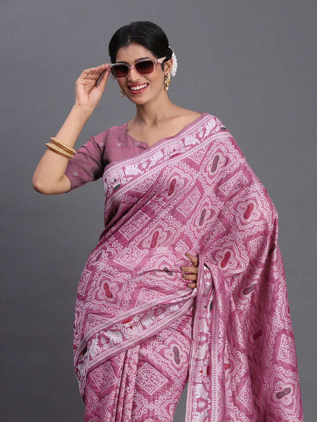 Shree Shyam Fashion Linen Cotton Purple Saree - Distacart