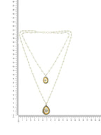 Beaded Chain with Kundan Drop necklace ru raang - Ruby Raang